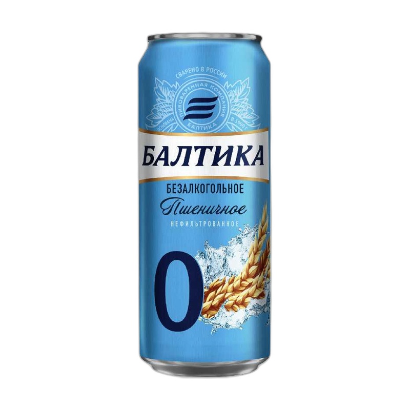 ПИВО БЕЗАЛКОГОЛЬНОЕ БАЛТИКА №0 ПШЕНИЧНОЕ 0,5% 0,45Л Ж/Б