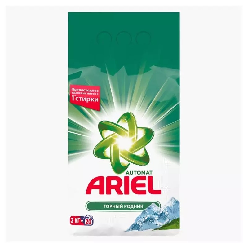 ПОРОШОК ДЛЯ СТИРКИ ARIEL ГОРНЫЙ РОДНИК 3КГ