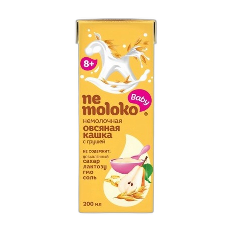 КАШКА БЕЗМОЛОЧНАЯ NEMOLOKO ОВСЯНАЯ ГРУША 200МЛ Т/П