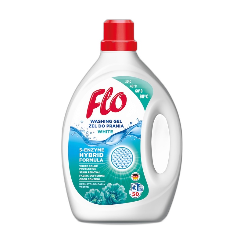 ГЕЛЬ ДЛЯ СТИРКИ FLO HYBRID FORMULA ДЛЯ БЕЛОГО БЕЛЬЯ 2Л