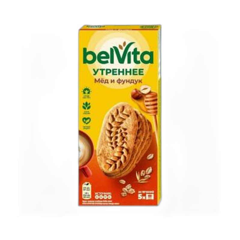 ПЕЧЕНЬЕ BELVITA МЕД ФУНДУК 225Г