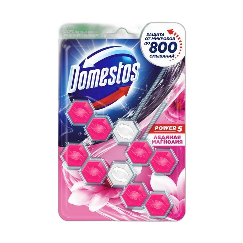 БЛОК ДЛЯ УНИТАЗА DOMESTOS ЛЕДЯНАЯ МАГНОЛИЯ 100Г