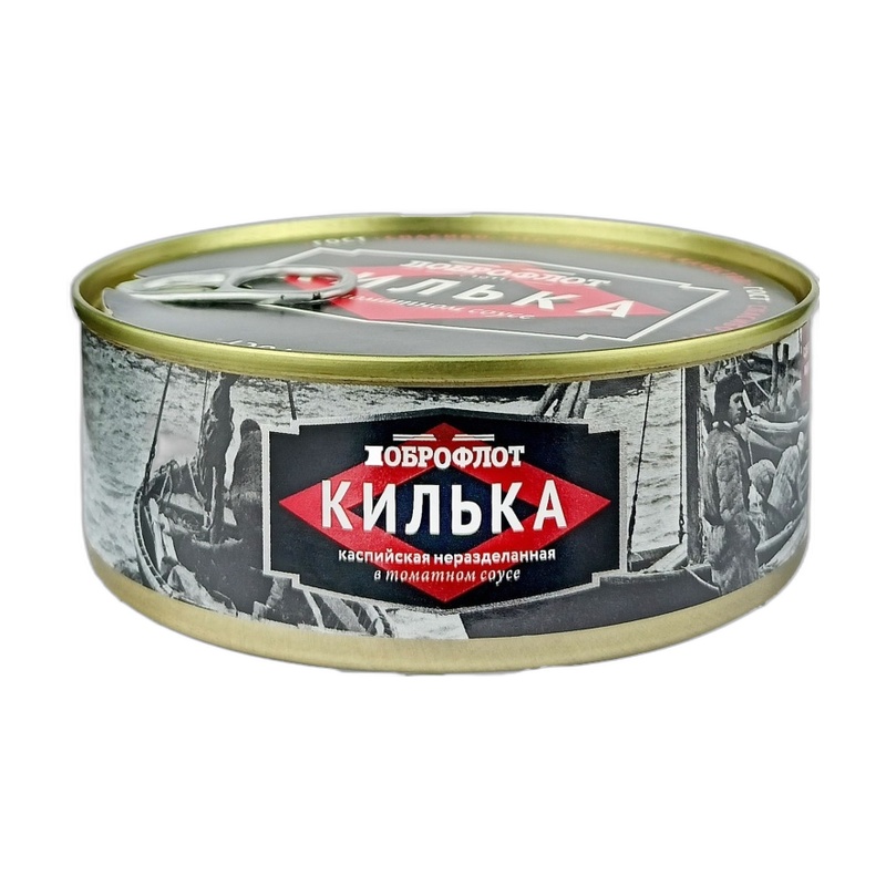 КИЛЬКА ДОБРОФЛОТ КАСПИЙСКАЯ В ТОМАТНОМ СОУСЕ 240Г КЛЮЧ