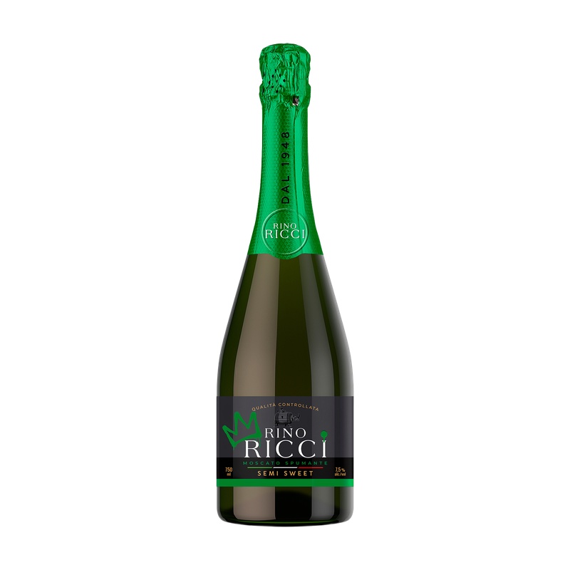 ВИНО ИГРИСТОЕ RINO RICCI MOSCATO БЕЛОЕ ПОЛУСЛАДКОЕ 8,5% 0,75Л КАЗАХСТАН