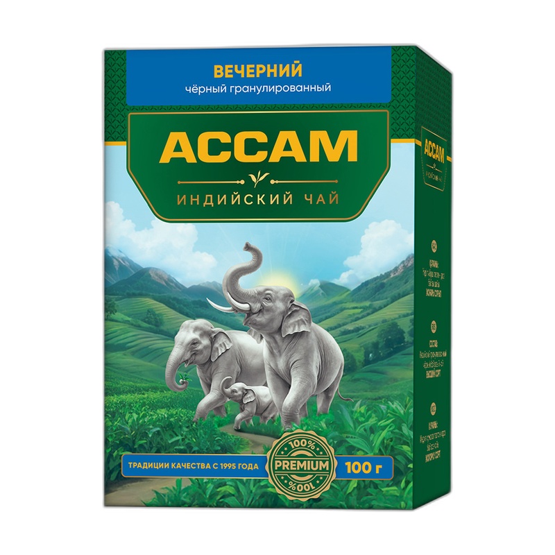 ЧАЙ ЧЕРНЫЙ АССАМ ИНДИЙСКИЙ ГРАНУЛИРОВАННЫЙ 100Г