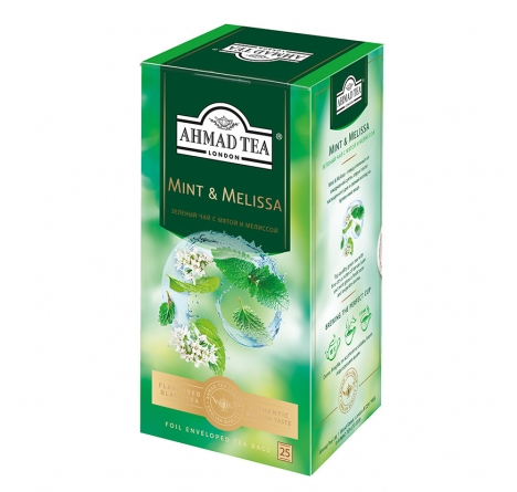 ЧАЙ ЧЕРНЫЙ AHMAD TEA МЯТА МЕЛИССА 25 ПАКЕТИКОВ