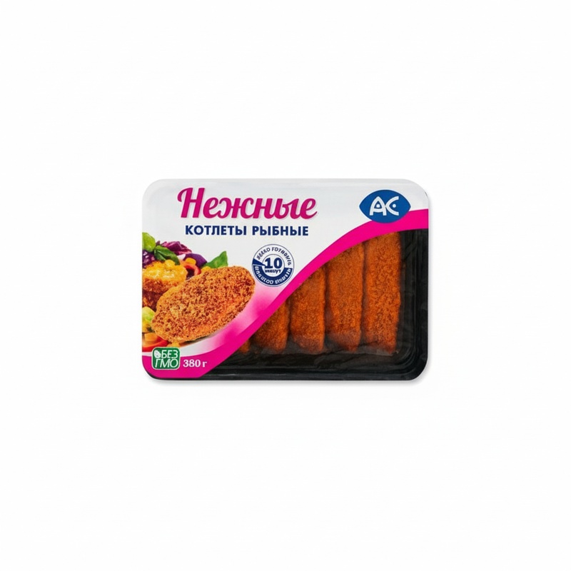 КОТЛЕТЫ АС РЫБНЫЕ НЕЖНЫЕ 380Г П/К