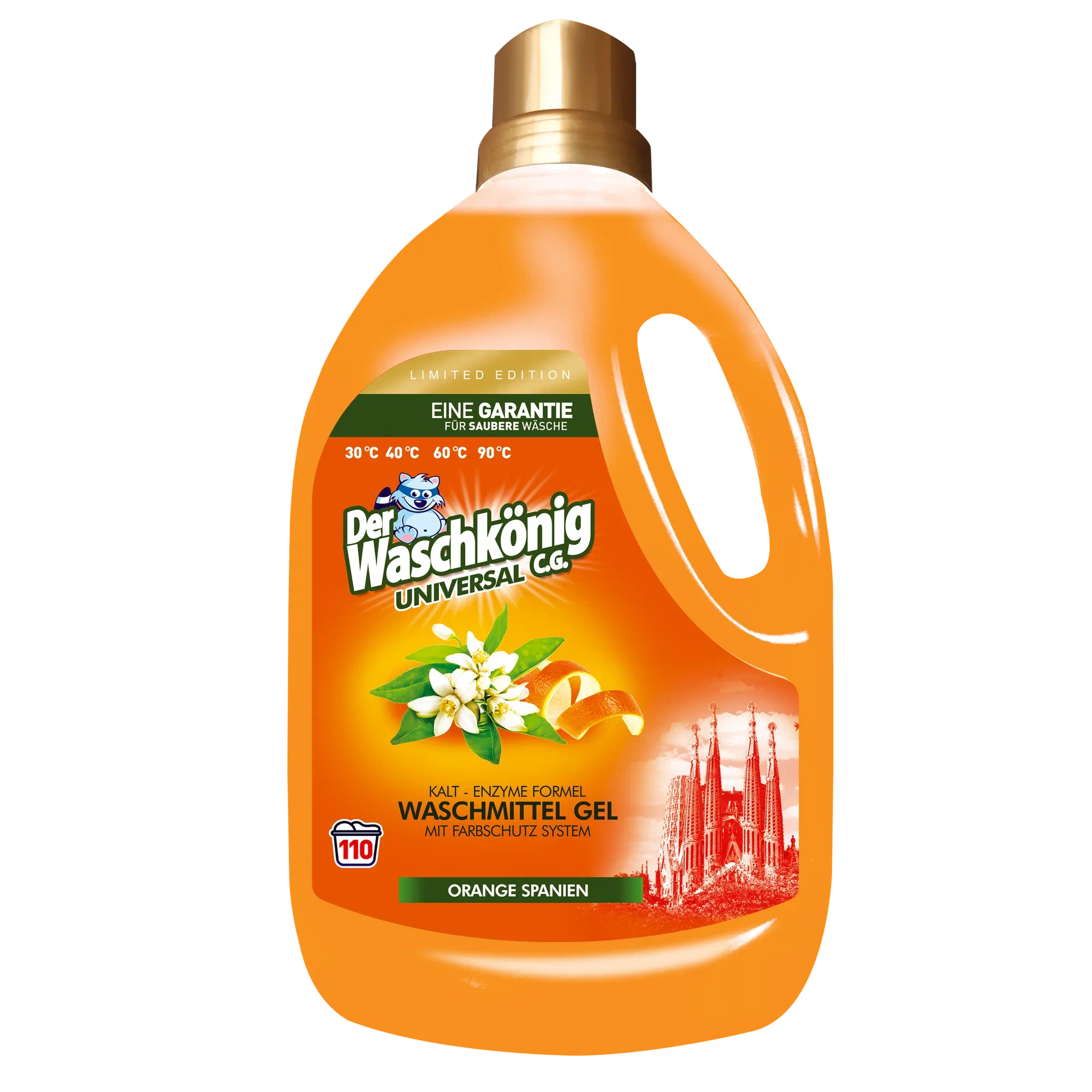 ГЕЛЬ ДЛЯ СТИРКИ DER WASCHKONIG ORANGE SPANIEN УНИВЕРСАЛЬНЫЙ 3,305Л