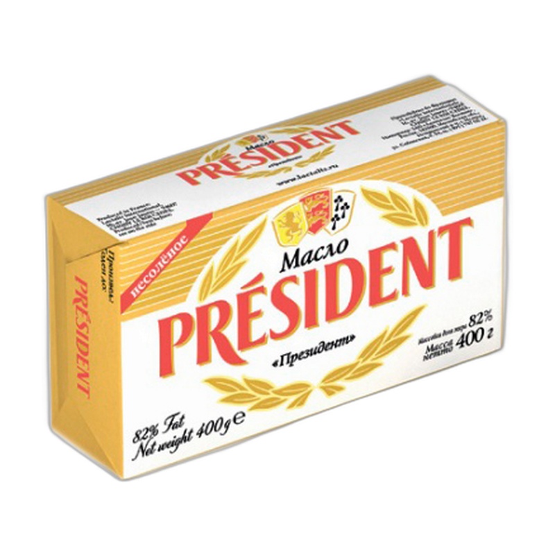 МАСЛО PRESIDENT СЛИВОЧНОЕ 82% 400Г