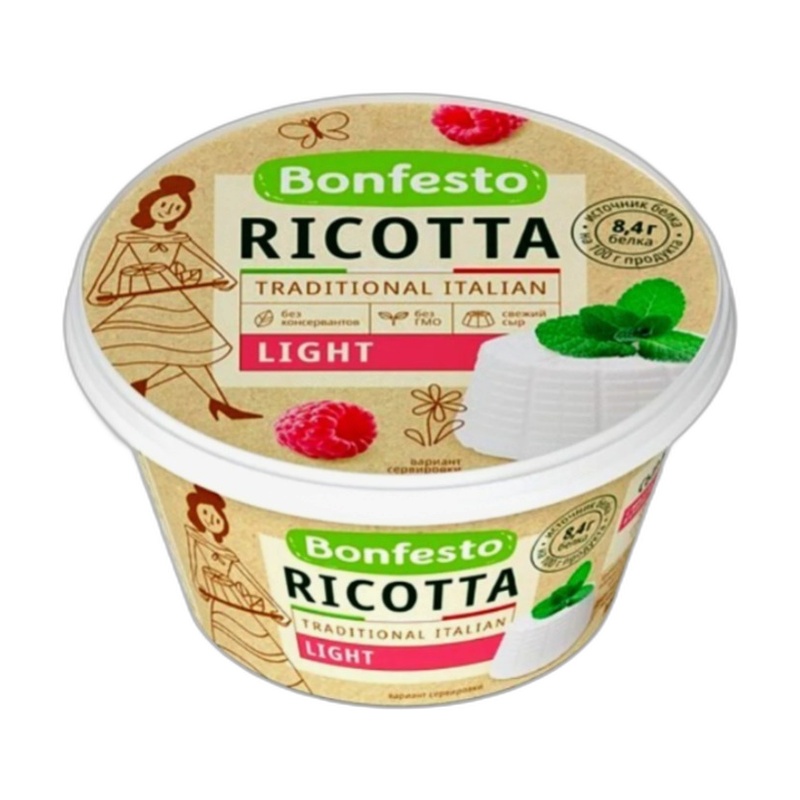 СЫР BONFESTO РИКОТТА 40% 250Г П/Б
