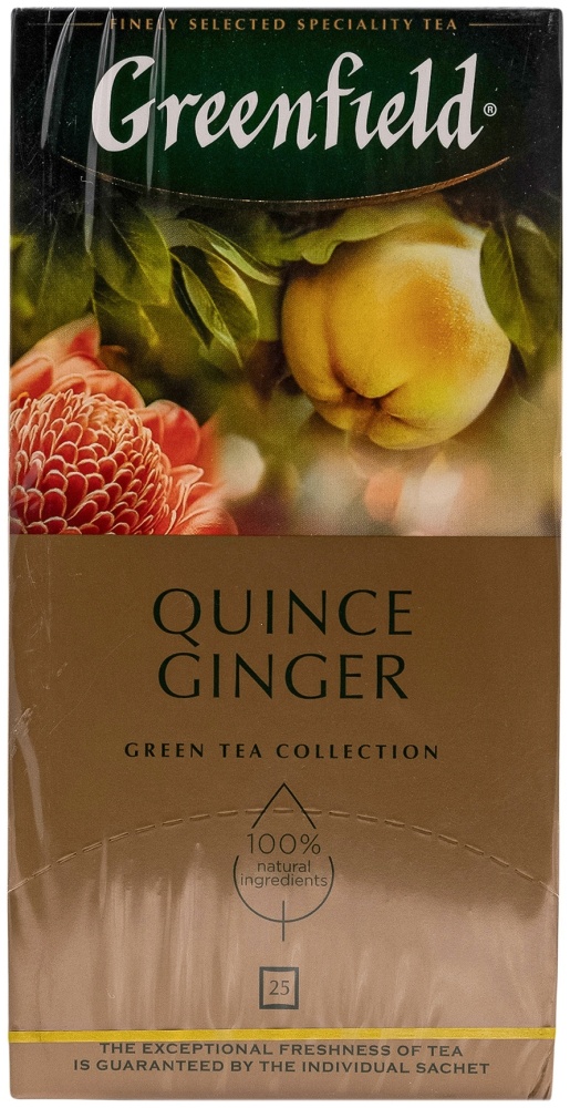 ЧАЙ ЗЕЛЕНЫЙ GREENFIELD QUINCE GINGER 25 ПАКЕТИКОВ