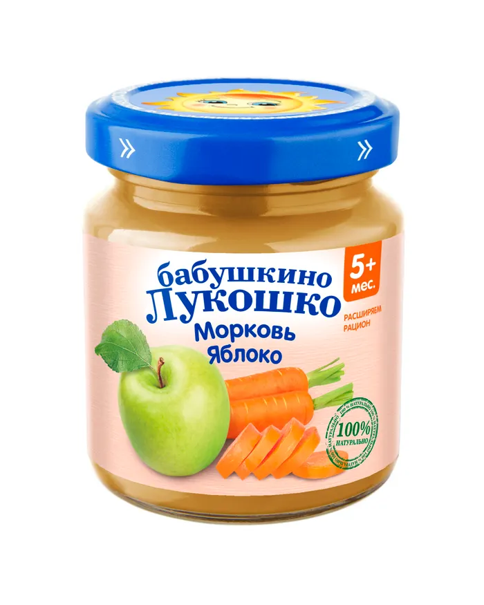 ПЮРЕ БАБУШКИНО ЛУКОШКО МОРКОВЬ ЯБЛОКО 100Г СТ/Б