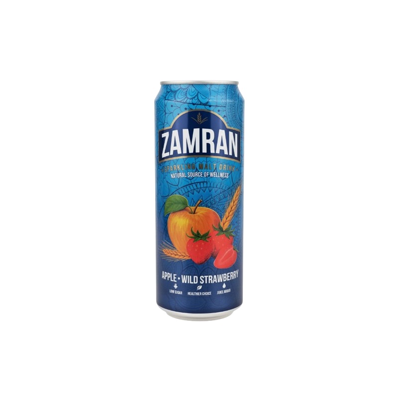 НАПИТОК СОЛОДОВЫЙ ГАЗИРОВАННЫЙ ZAMRAN ЯБЛОКО ЗЕМЛЯНИКА 0,45Л Ж/Б
