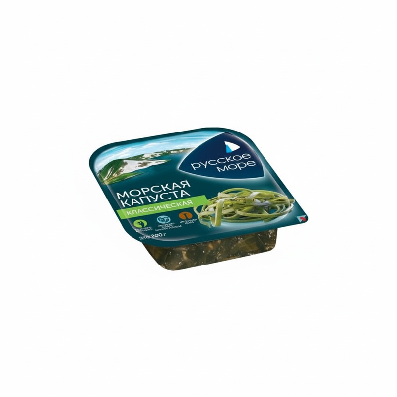 КАПУСТА МОРСКАЯ РУССКОЕ МОРЕ МАРИНОВАННАЯ КЛАССИЧЕСКАЯ 200Г В/У