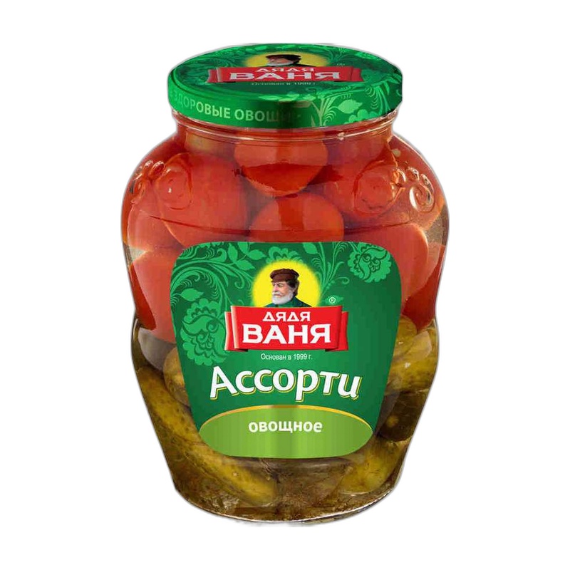 АССОРТИ ОВОЩНОЕ ДЯДЯ ВАНЯ ТОМАТЫ ОГУРЦЫ 1,8Л