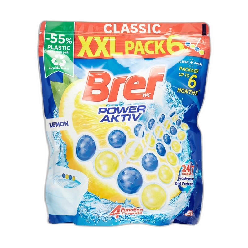 БЛОК ДЛЯ УНИТАЗА BREF POWER ACTIVE ЛИМОННАЯ СВЕЖЕСТЬ 3X50Г