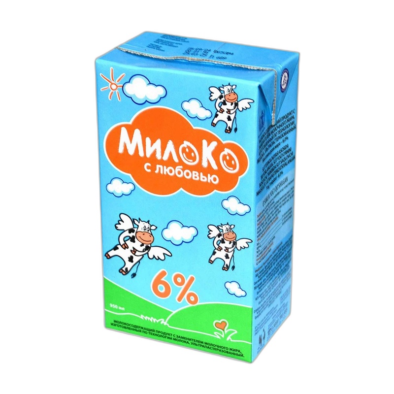 МОЛОКО МИЛОКО С ЛЮБОВЬЮ 6% У/П 1,95Л Т/П