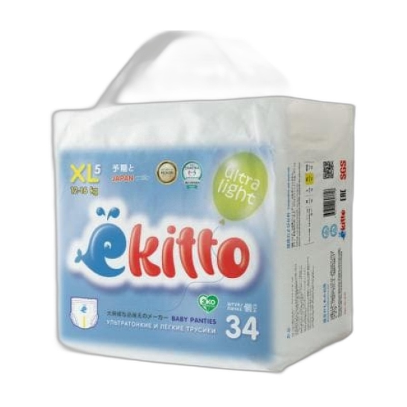 ПОДГУЗНИКИ-ТРУСИКИ EKITTO ULTRA LIGHT XL 12-16КГ 34ШТ