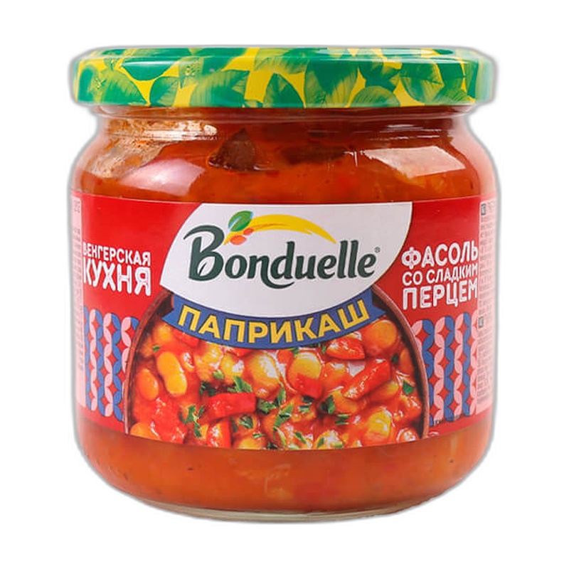 ФАСОЛЬ BONDUELLE БЕЛАЯ СЛАДКИЙ ПЕРЕЦ ПАПРИКАШ 350МЛ