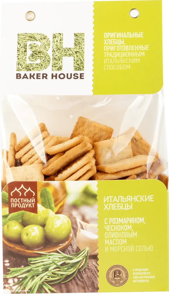 ХЛЕБЦЫ ИТАЛЬЯНСКИЕ BAKER HOUSE РОЗМАРИН 250Г