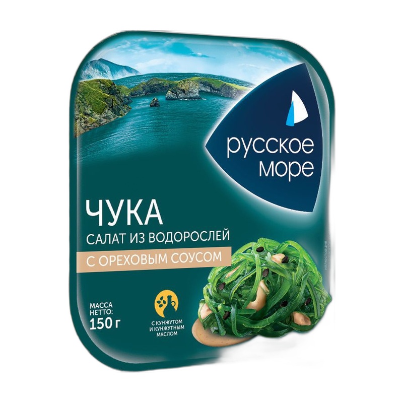 САЛАТ ЧУКА РУССКОЕ МОРЕ С ОРЕХОВЫМ СОУСОМ 150Г