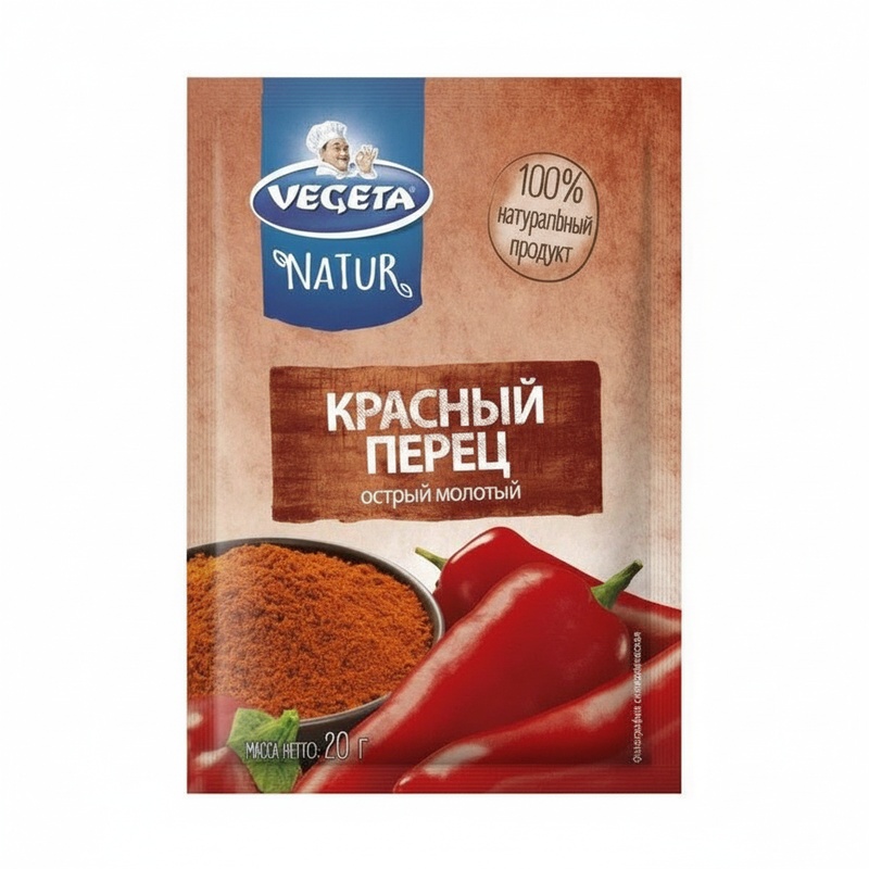 ПЕРЕЦ КРАСНЫЙ VEGETA NATUR МОЛОТЫЙ ОСТРЫЙ 20Г