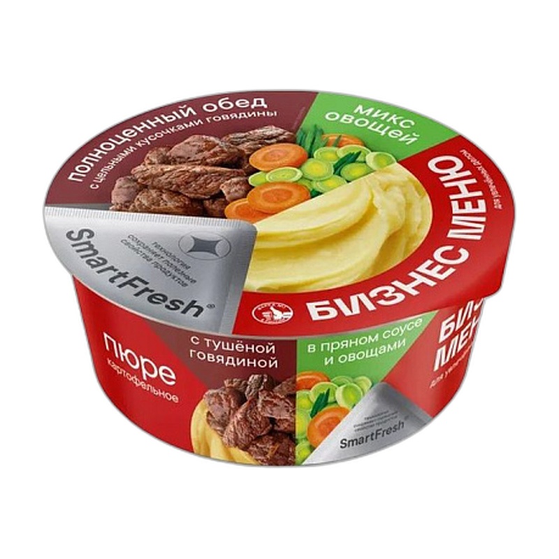 ПЮРЕ БИЗНЕС МЕНЮ КАРТОФЕЛЬНОЕ ГОВЯДИНА С ОВОЩАМИ 110Г