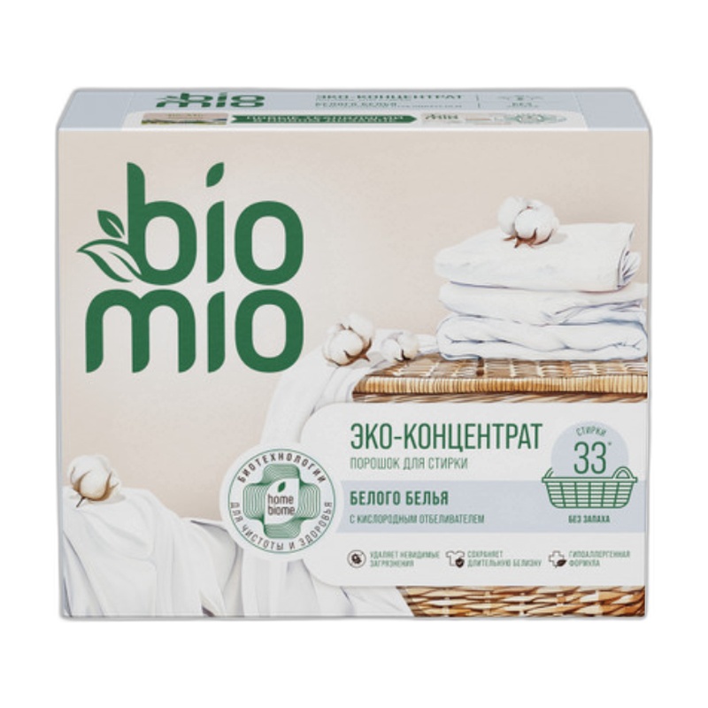 ПОРОШОК ДЛЯ СТИРКИ BIOMIO ДЛЯ БЕЛОГО БЕЛЬЯ 1КГ
