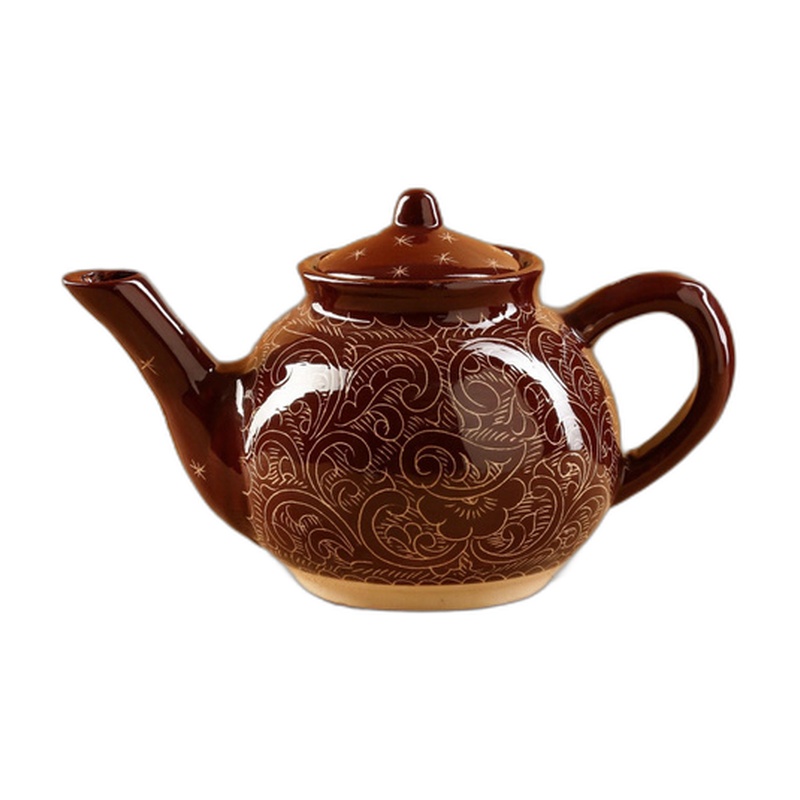 ЧАЙНИК ФАРФОРОВЫЙ 850ML КОРИЧНЕВЫЙ