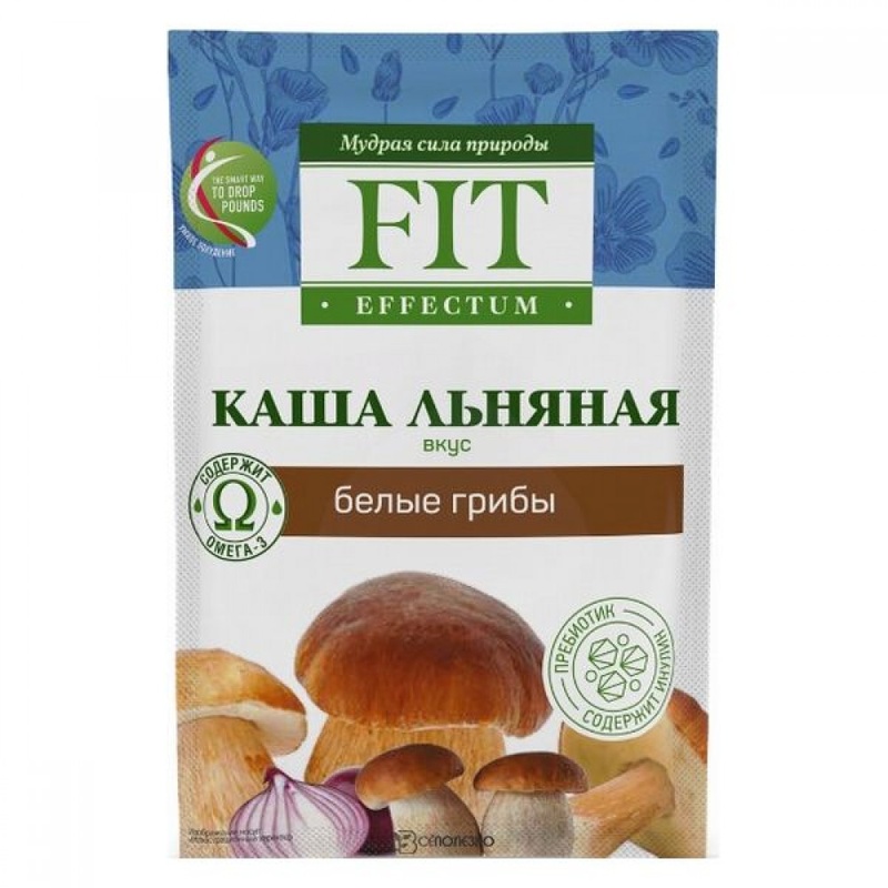 КАША ЛЬНЯНАЯ FIT EFFECTUM БЕЛЫЕ ГРИБЫ 25Г САШЕ
