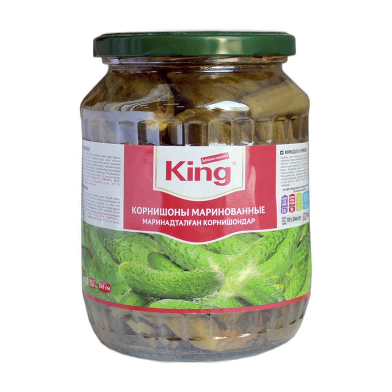 КОРНИШОНЫ KING МАРИНОВАННЫЕ 680Г