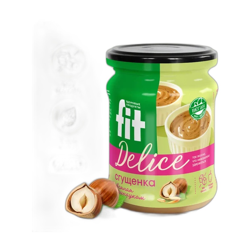 КРЕМ-ДЕСЕРТ FITDELICE ОВСЯНАЯ СГУЩЕНКА С ФУНДУКОМ 270Г