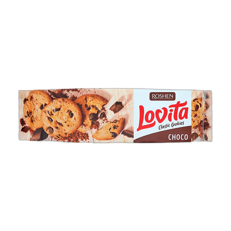 ПЕЧЕНЬЕ LOVITA CLASSIC COOKIES С КУСОЧКАМИ ГЛАЗУРИ 150Г
