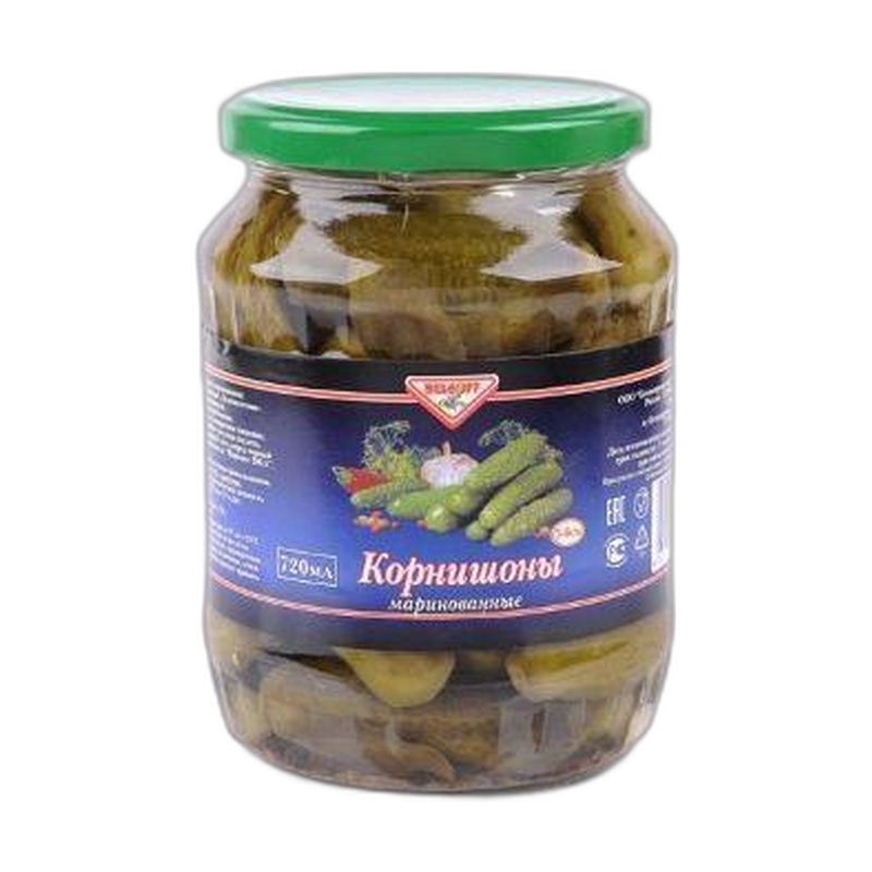 КОРНИШОНЫ GLOBUS МАРИНОВАННЫЕ 720МЛ