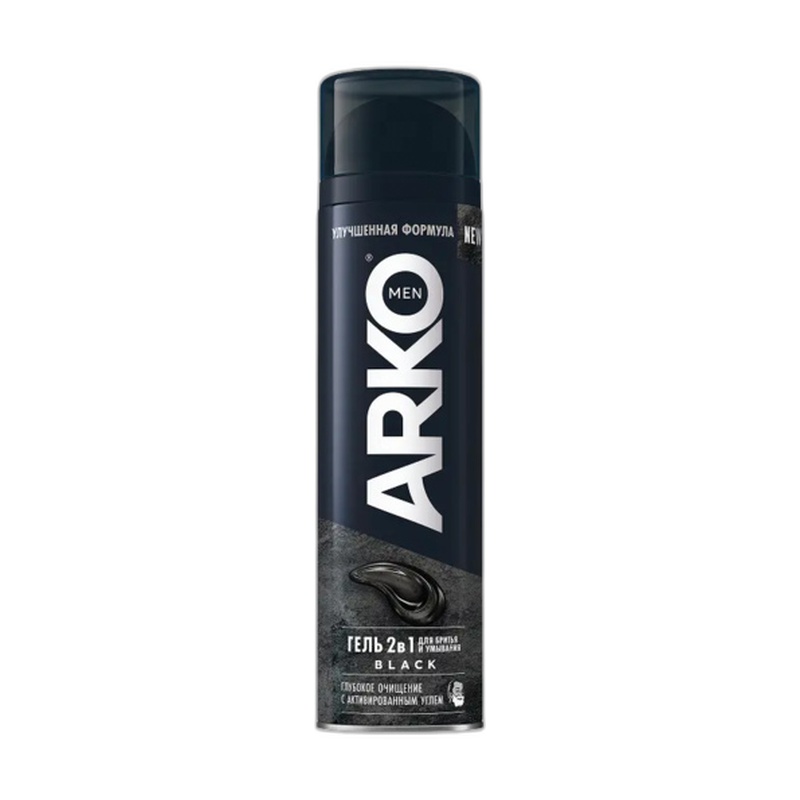 ГЕЛЬ ДЛЯ БРИТЬЯ ARKO MEN 2В1 BLACK 200МЛ