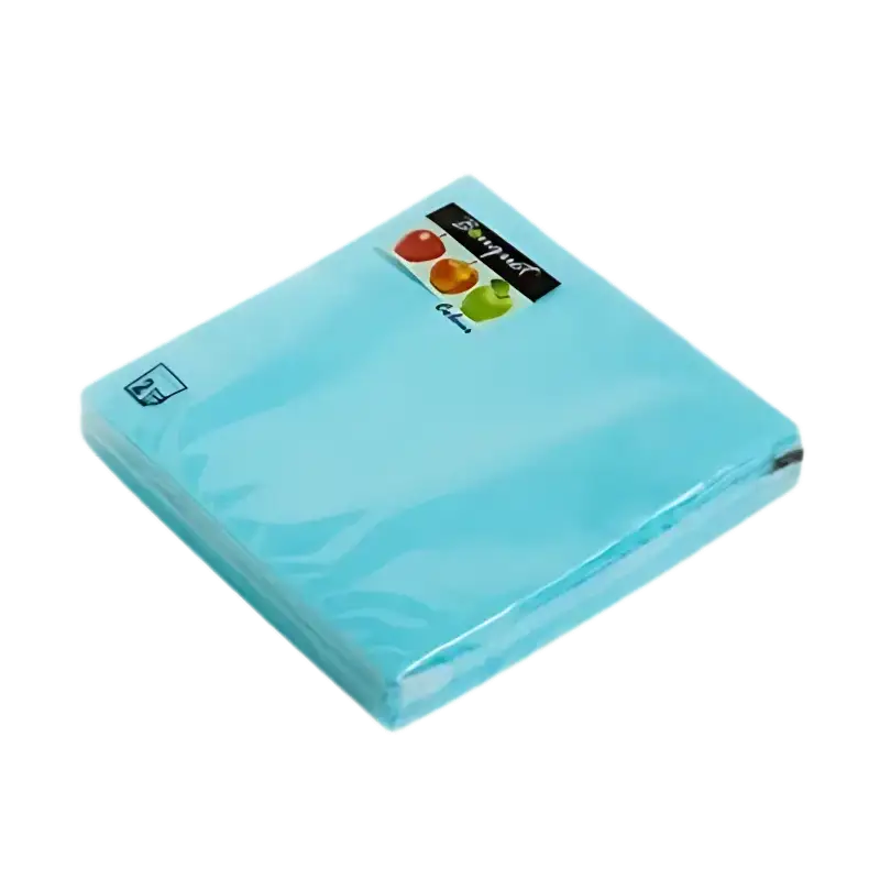 САЛФЕТКИ БУМАЖНЫЕ BOUGUET COLOR БИРЮЗОВЫЕ 2-СЛОЙНЫЕ 20ШТ