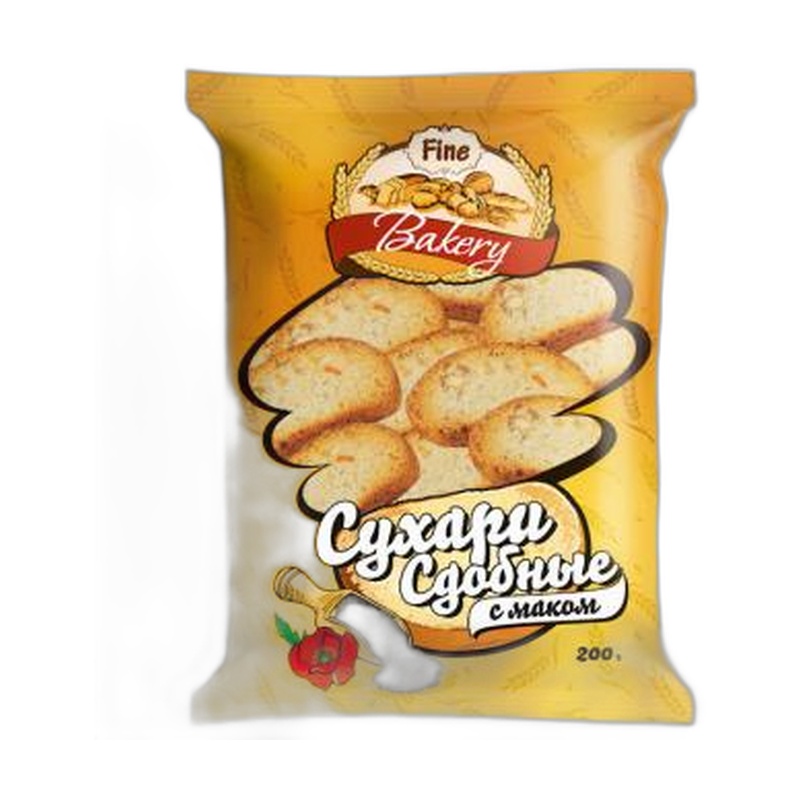 СУХАРИ FINE BAKERY СДОБНЫЕ С МАКОМ 200Г