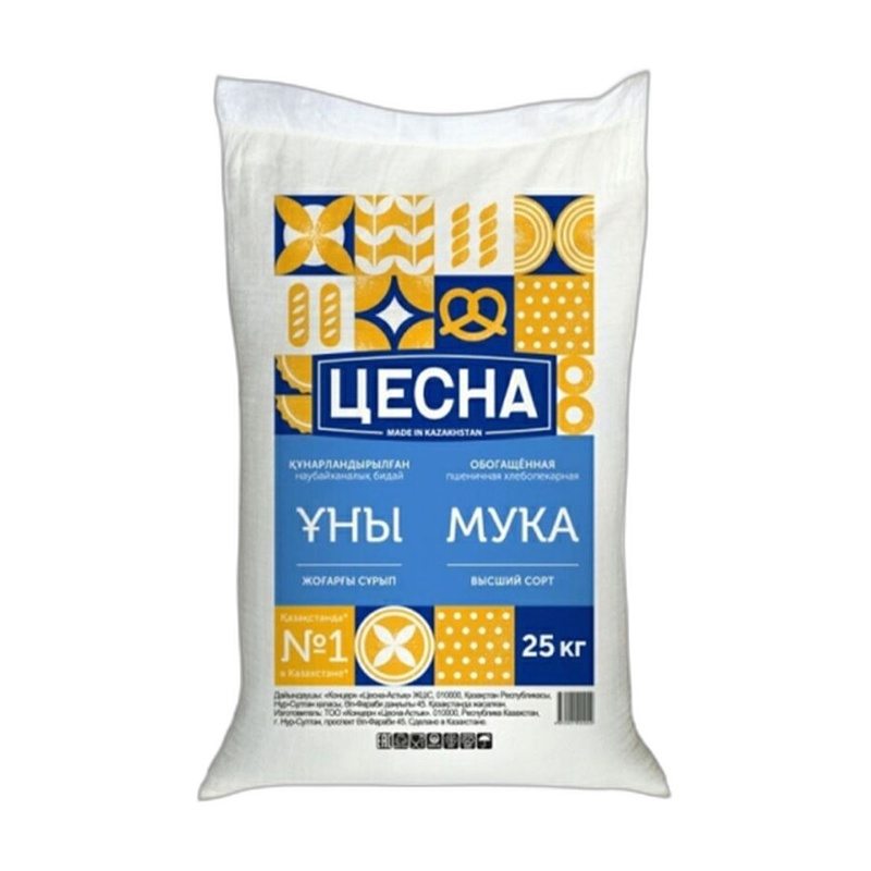 МУКА ПШЕНИЧНАЯ ЦЕСНА В/С 25КГ