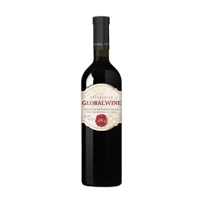 ВИНО GLOBAL WINE КРАСНОЕ ПОЛУСЛАДКОЕ 12% 0,75Л КАЗАХСТАН