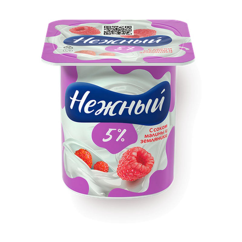 ЙОГУРТ CAMPINA НЕЖНЫЙ МАЛИНА ЗЕМЛЯНИКА 5% 100Г