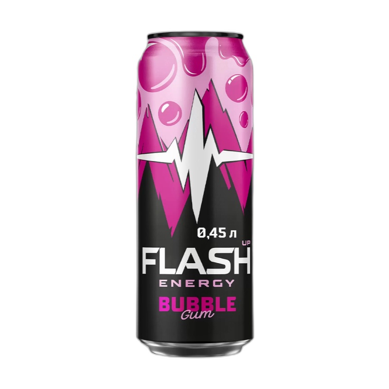 НАПИТОК ЭНЕРГЕТИЧЕСКИЙ FLASH UP BUBBLE GUM 0,45Л Ж/Б