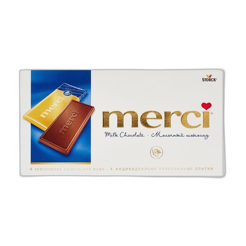 ШОКОЛАД MERCI ПЛИТКА МОЛОЧНЫЙ 100Г