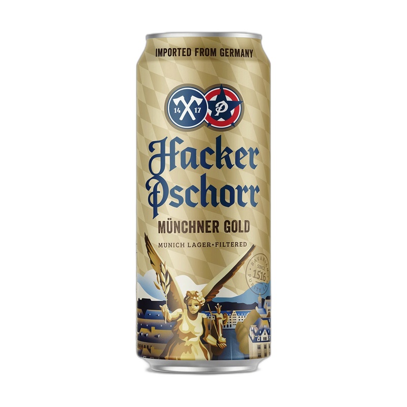ПИВО HACKER PSCHORR MUNICH GOLD СВЕТЛОЕ 5,5% 0,5Л Ж/Б