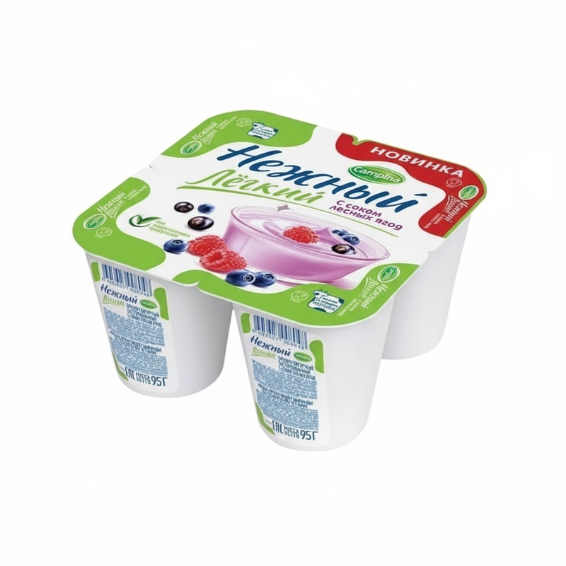 ЙОГУРТ CAMPINA НЕЖНЫЙ ЛАЙТ ЛЕСНЫЕ ЯГОДЫ 0,1% 95Г