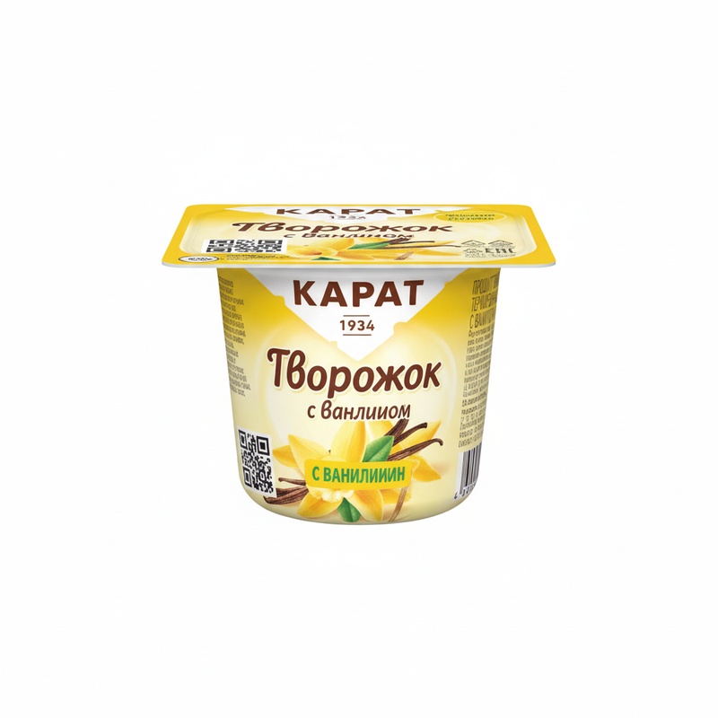 ТВОРОЖОК КАРАТ СЛИВОЧНЫЙ С ВАНИЛИНОМ 10% 100Г