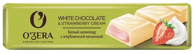 БАТОНЧИК OZERA БЕЛЫЙ КЛУБНИЧНАЯ НАЧИНКА 45Г
