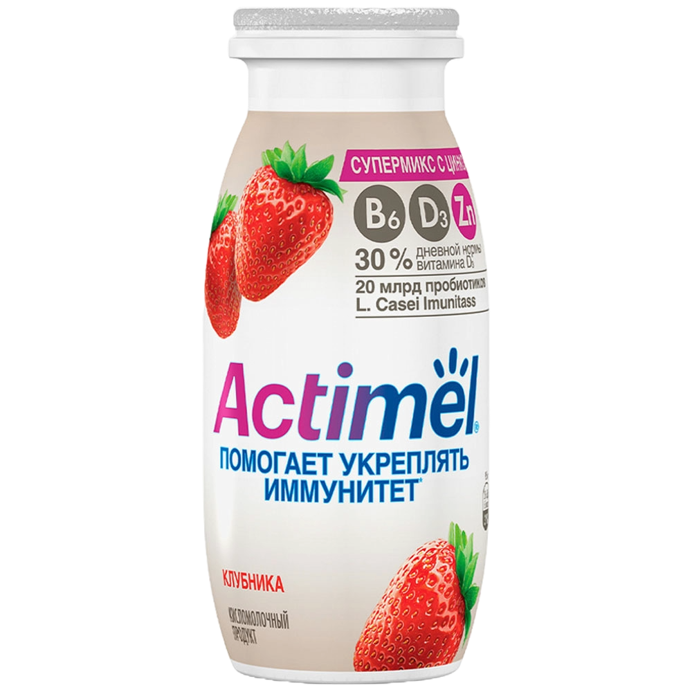 ЙОГУРТ ПИТЬЕВОЙ ACTIMEL КЛУБНИКА 95Г П/Б