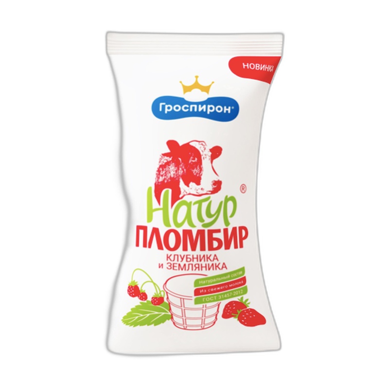 МОРОЖЕНОЕ НАТУР ПЛОМБИР КЛУБНИКА И ЗЕМЛЯНИКА 83Г СТАКАН