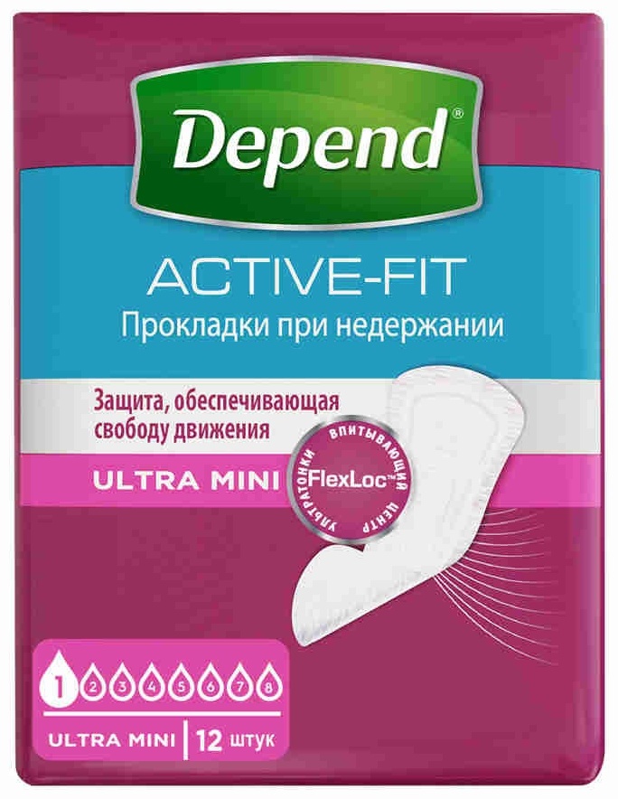 ПРОКЛАДКИ УРОЛОГИЧЕСКИЕ DEPEND ULTRA MINI 12ШТ