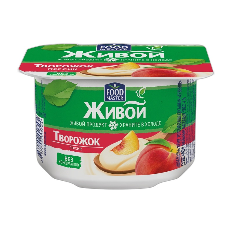 ТВОРОЖОК FOODMASTER ПЕРСИК 4% 100Г